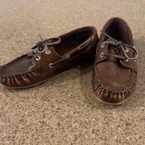 American Eagle Outfitters Brown Leather Boat Shoes